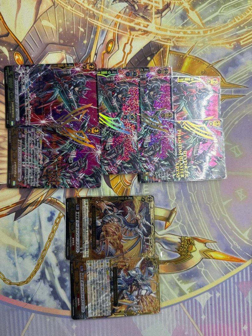 Revenger card (Category: Raw Cards) located in Singapore. Submitted by dsluv (Listing ID 1447520249, Image 1). Description: - Set of Cardfight!! Vanguard cards - Features 4SCR Sets of phantom blaster and 1Lr Vortex Set Can offer and nego .