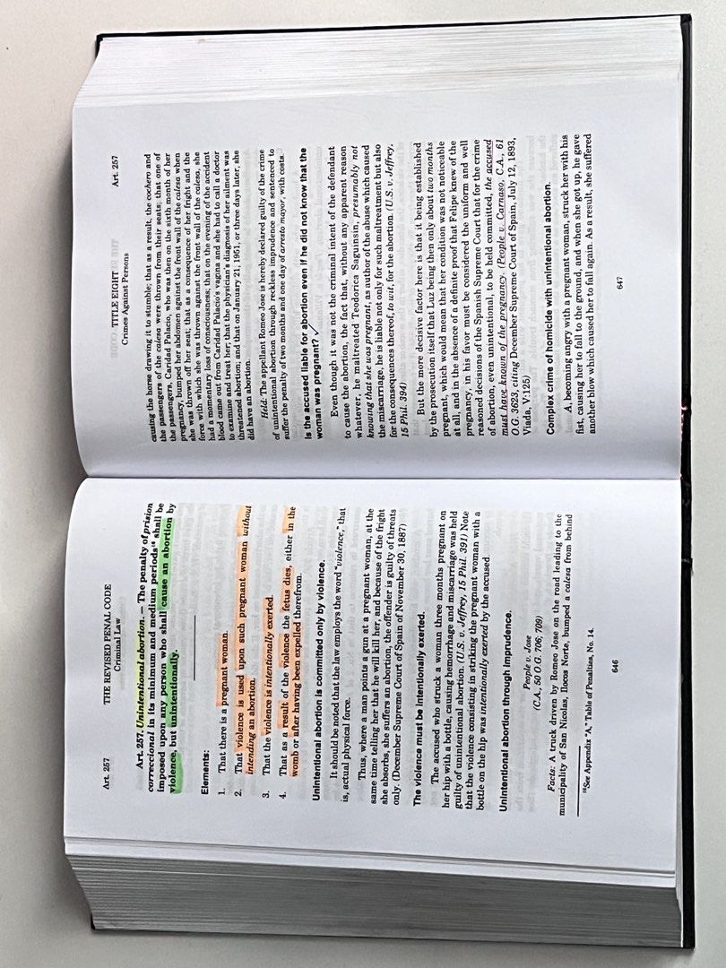 Revised Penal Code (RPC) Book 2 by Reyes (2021) (Category: Textbooks) located in Manila. Submitted by nicreb (Listing ID 1447540222, Image 3). Description: Bought in 2025 from Rex Bookstore for 2,285. Selling for 1,800. With plastic cover and engraved name. Has a few highlights. 💵 MOP: Gcash, BPI, Gotyme 👥 Meetup: Vito Cruz LRT 🚚 Delivery: Lalamove or J&T.