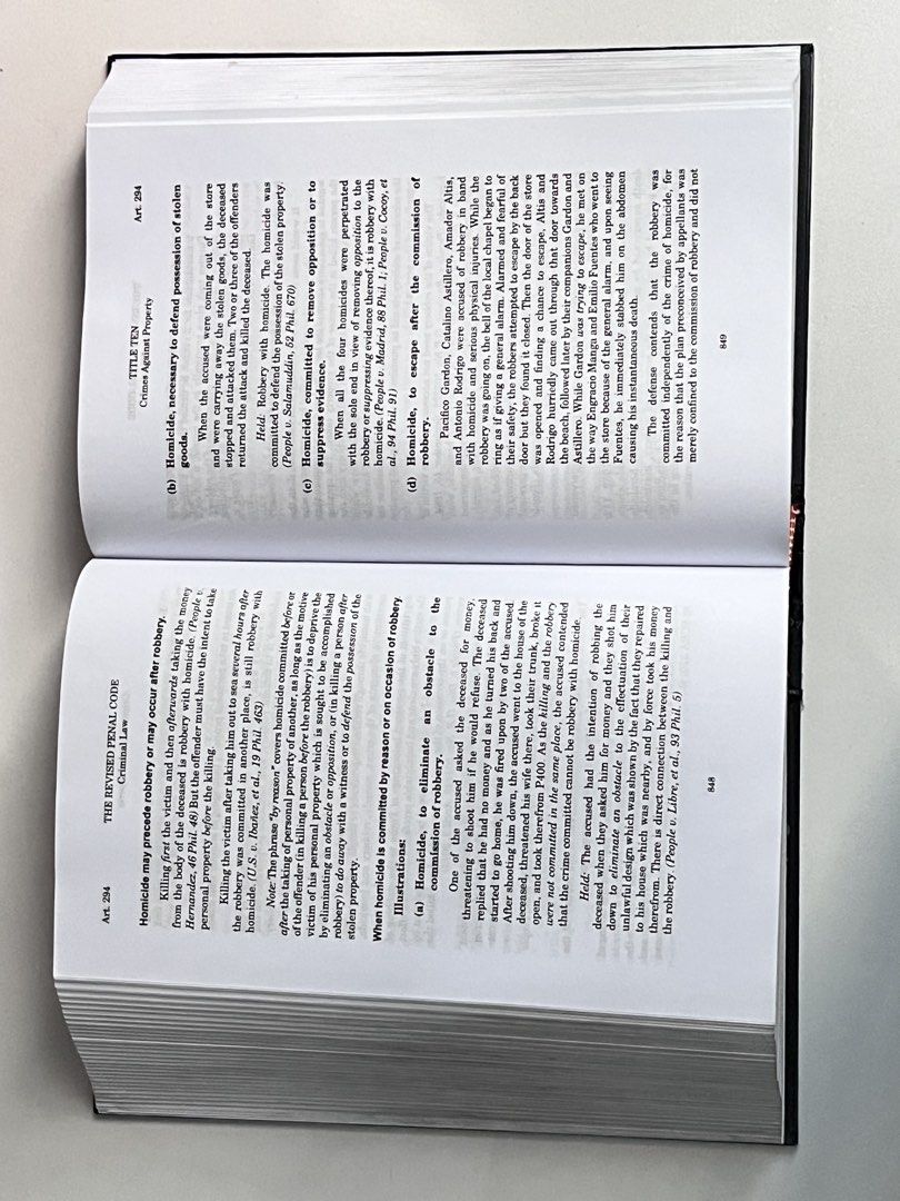Revised Penal Code (RPC) Book 2 by Reyes (2021) (Category: Textbooks) located in Manila. Submitted by nicreb (Listing ID 1447540222, Image 2). Description: Bought in 2025 from Rex Bookstore for 2,285. Selling for 1,800. With plastic cover and engraved name. Has a few highlights. 💵 MOP: Gcash, BPI, Gotyme 👥 Meetup: Vito Cruz LRT 🚚 Delivery: Lalamove or J&T.