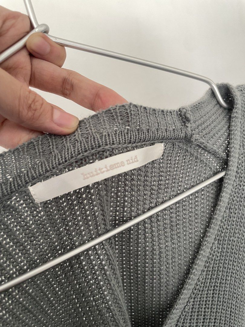 Sage green knitted longsleeves sweater (Category: Longsleeves) located in Quezon City. Submitted by endoffday (Listing ID 1447596614, Image 3). Description: Like new, oversized sweater RFS: extra clothes.