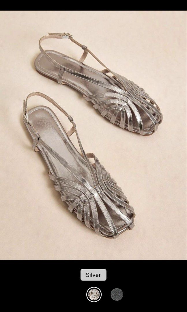 Flat Sandal (Silver) (Category: Sandals) located in Johor Bahru. Submitted by nizarizaaa (Listing ID 1447630745, Image 3). Description: Wore once only .