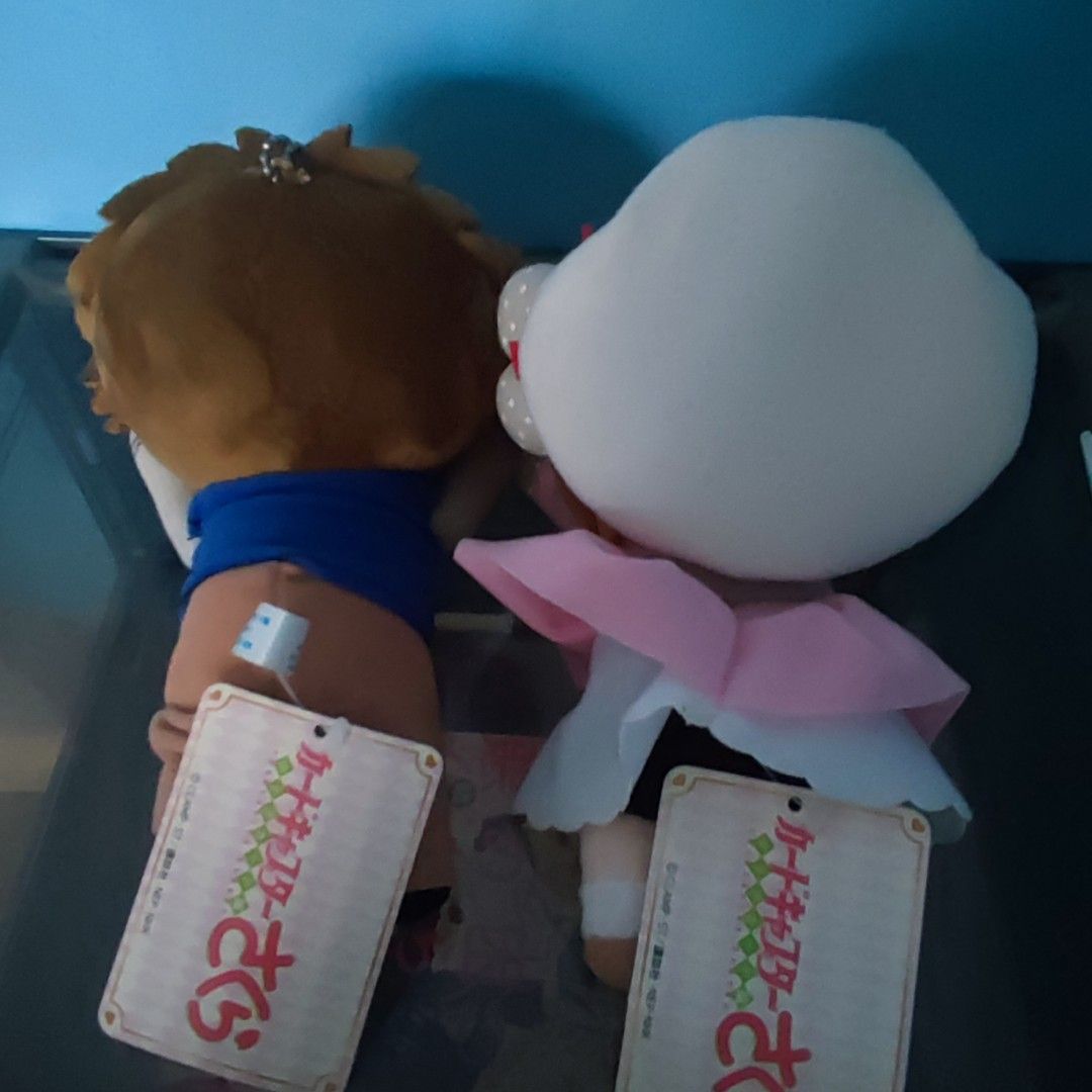 Sega Cardcaptor Sakura Plush Toys (Category: Plushies & Soft Toys) located in Rizal. Submitted by jwlnbl (Listing ID 1447474498, Image 3). Description: - Two Cardcaptor Sakura plush toys (Syaoran, Sakura) - Both feature keychain attachments - Original tags are still attached - Manufactured by Sega in China - Ideal for Cardcaptor Sakura collectors and fans original price when bought was 1400 rfs: decluttering .