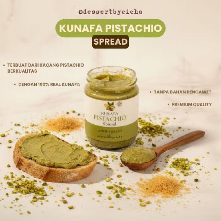 SELAI KUNAFA PISTACHIO SPREAD - ISIAN COKLAT DUBAI - PREMIUM (Kategori: Makanan Instan) berada di Bandung. Dikirim oleh bundabanafsha (ID iklan 1447619425, Gambar 1). Deskripsi: CO Shop pee Link di Mailing and delivery/opsi pengiriman di bawah Happy Shopping ^_^.