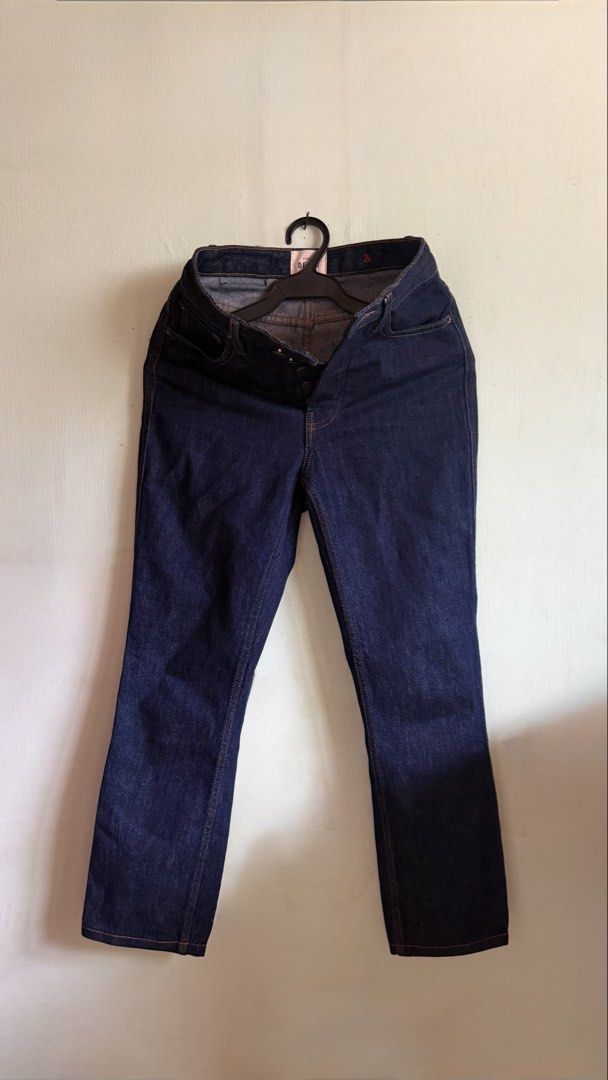 SEZANE DENIM Dark Wash Button Fly Jeans Size 24 (Category: Jeans) located in Bulacan. Submitted by shop.rine (Listing ID 1447540410, Image 1). Description: Dark wash denim jeans from Sezane, featuring a button fly closure and a timeless high-waisted, straight-leg style. These jeans are a wonderful addition to your wardrobe, as the versatile dark wash pairs effortlessly with anything. Price is still negotiable, but please be fair with offers. No l