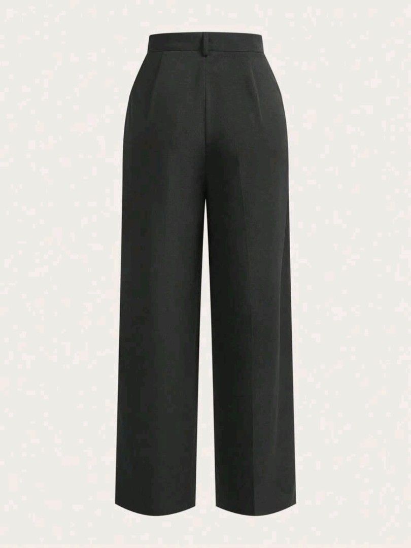SHEIN Black Wide Leg High Waisted Pants (Category: Other Bottoms) located in Kuala Lumpur. Submitted by hodorable (Listing ID 1447573090, Image 2). Description: - Black wide leg pants from SHEIN - High-waisted design - Button and zip closure - Functional front pockets - Full length - Versatile for dressing up or down - Comfortable and stylish - Refer pic for sizing - Brand new, never worn.