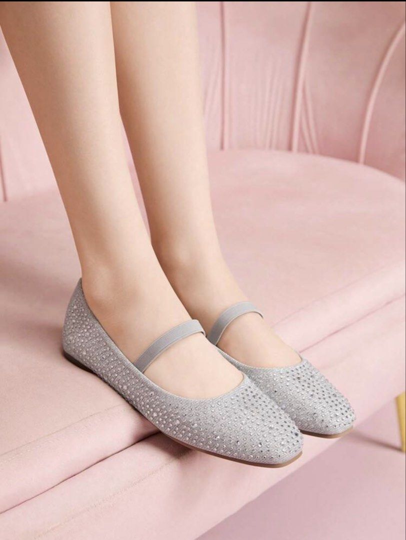 Silver Crystal Studded Flats (Category: Flats & Sandals) located in Cebu City. Submitted by declutterie13 (Listing ID 1447645749, Image 1). Description: Bought for 750, still unused :).