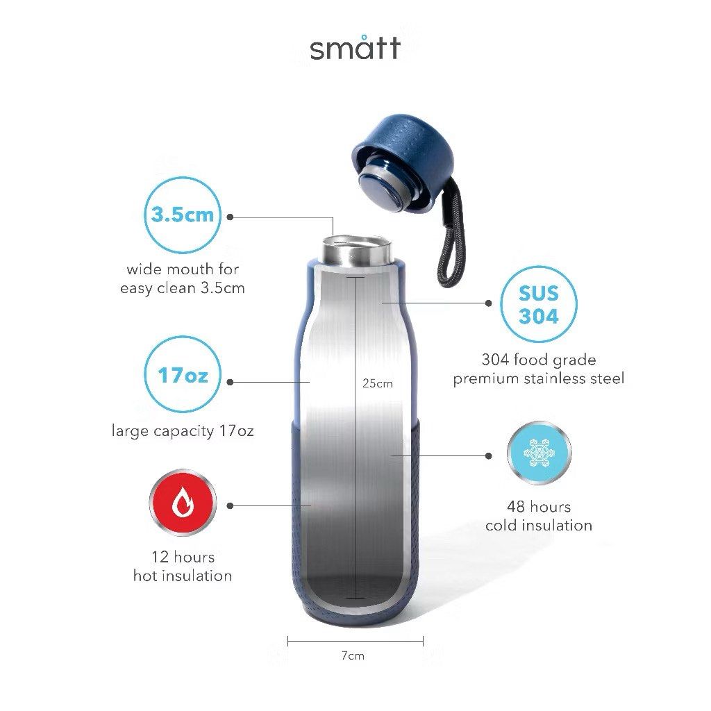 Smatt Double Insulation Tumbler - Termos Stainless Botol Minum 500ML White (Kategori: Barang Yang Dicari) berada di Jakarta Timur. Dikirim oleh taurus.girls (ID iklan 1447478720, Gambar 3). Deskripsi: NETT AND NEW WITH BOX ❤️ Deskripsi Smatt Double Insulation Tumbler Stok, Merek, Masa G... › Keep it cool, keep it hot! 48 hours cold insulation & 12 hours hot insulation. Tumbler ini terbuat dari bahan stainless steel 304 food grade, dilengkapi deng