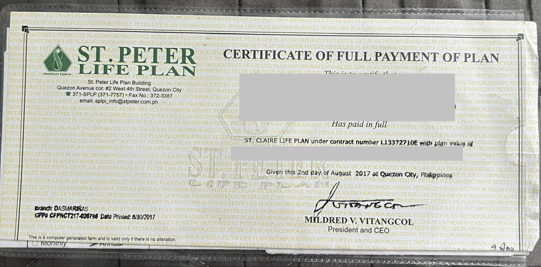 St. Peter Plan ( St. Claire package) (Category: Looking For) located in Muntinlupa City. Submitted by 13gracious (Listing ID 1447557983, Image 1). Description: Pls see flyer on the description of the package. RFS: we have multiple so selling some. .