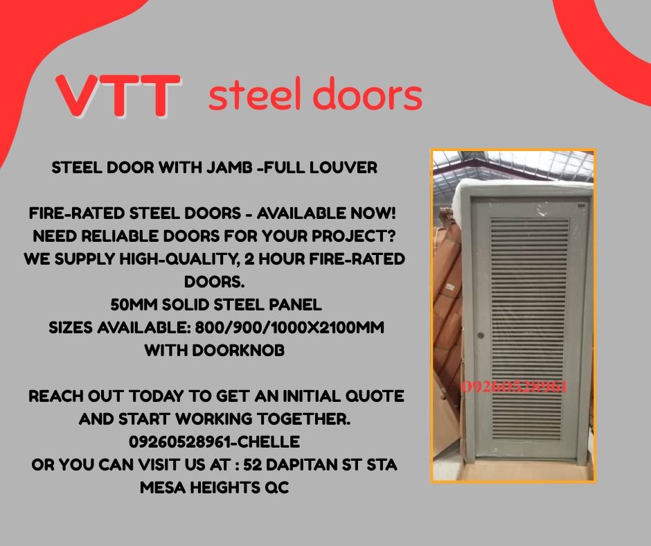 steel louvere door (Category: Locks, Doors & Gates) located in Quezon City. Submitted by vttsteeldoor-chelle (Listing ID 1447560341, Image 2). Description: .