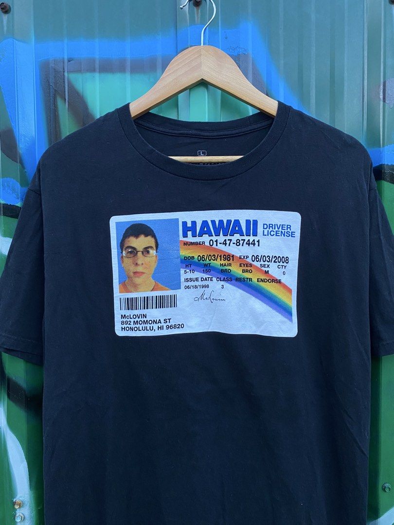 Superbad McLovin Driver’s License (Category: Tshirts & Polo Shirts ) located in Cebu City. Submitted by gianperothrifter (Listing ID 1447655611, Image 2). Description: Superbad McLovin Driver’s License Size L on tag 21x29 Excellent condition Php 450.