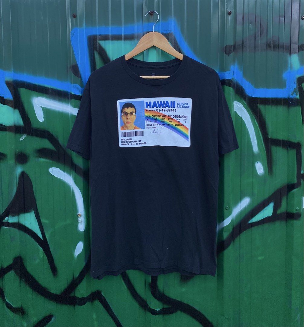 Superbad McLovin Driver’s License (Category: Tshirts & Polo Shirts ) located in Cebu City. Submitted by gianperothrifter (Listing ID 1447655611, Image 1). Description: Superbad McLovin Driver’s License Size L on tag 21x29 Excellent condition Php 450.
