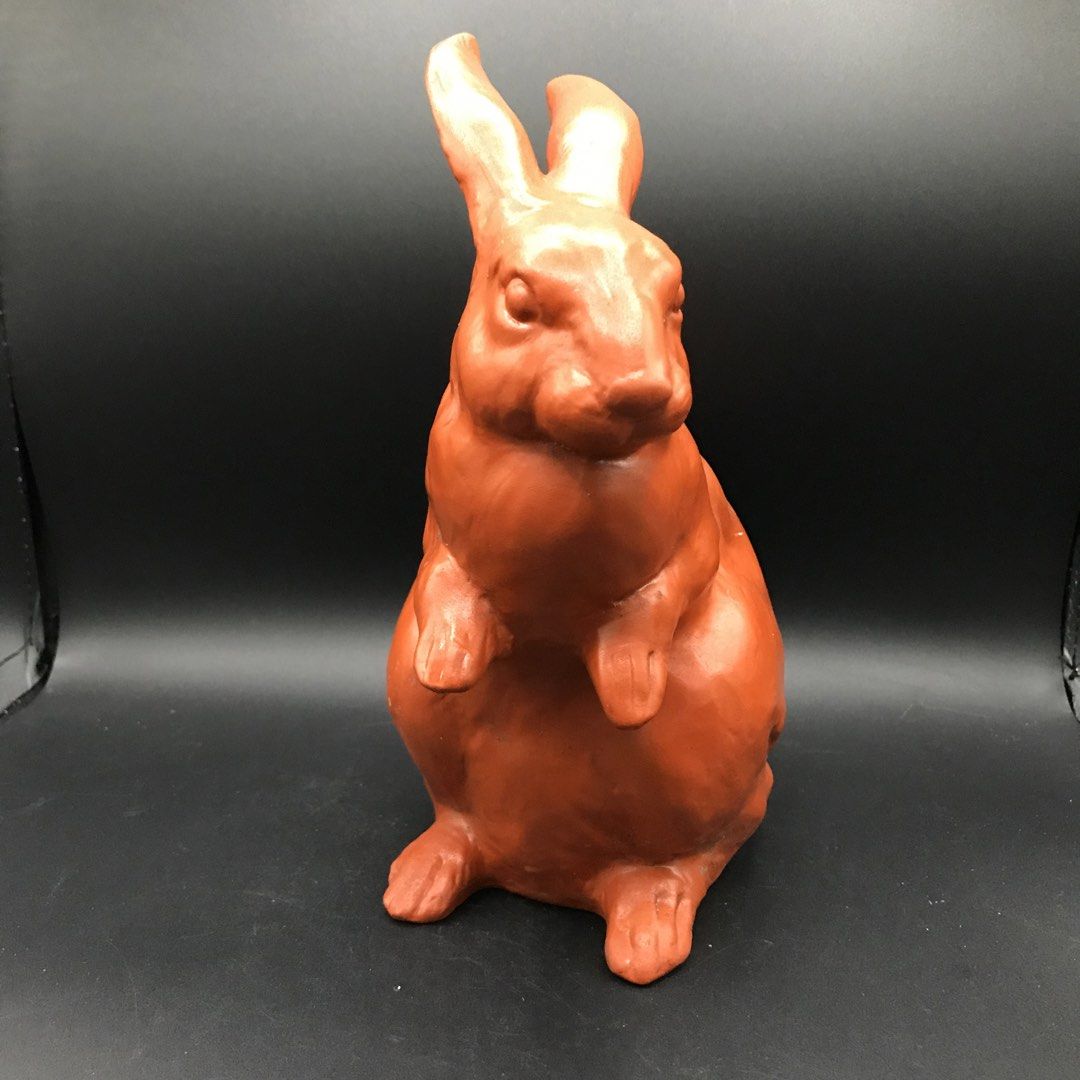 Terracotta Rabbit Figurine - Cute Home Decor (Category: Other Home Decor) located in Baao. Submitted by all.things.japan (Listing ID 1447638419, Image 2). Description: Height: 9.0 inches - Charming terracotta rabbit figurine - Rustic, earthy orange-brown color - Stands upright with paws forward - Features a small opening at the bottom - Adds character to shelves and tables.