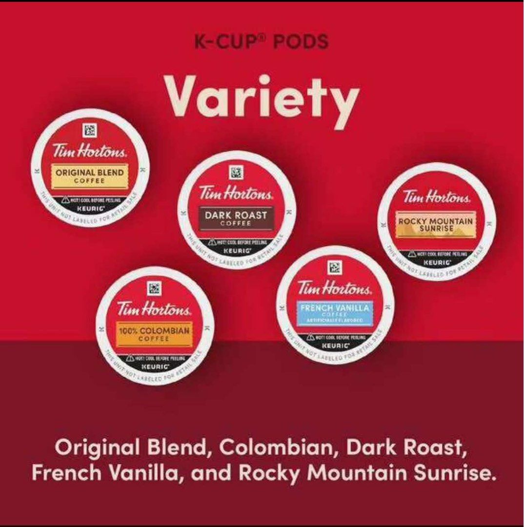 Tim hortons K-pods (Assorted Flavor) (Category: Coffee & Tea Tableware) located in Manila. Submitted by jollyann_b1990 (Listing ID 1447494019, Image 2). Description: ALL ITEMS ARE IMPORTED FROM USA 🇺🇸🇺🇸🇺🇸 NO FAKES, ALL ITEMS ARE AUTHENTIC / LEGIT ✔️ * Original Blend * Dark Roast * Colombian * Bold Roast * French Vanilla This selection offers a variety of flavors to sample. It’s a great gift option. The coffee pods are designed for Keurig si