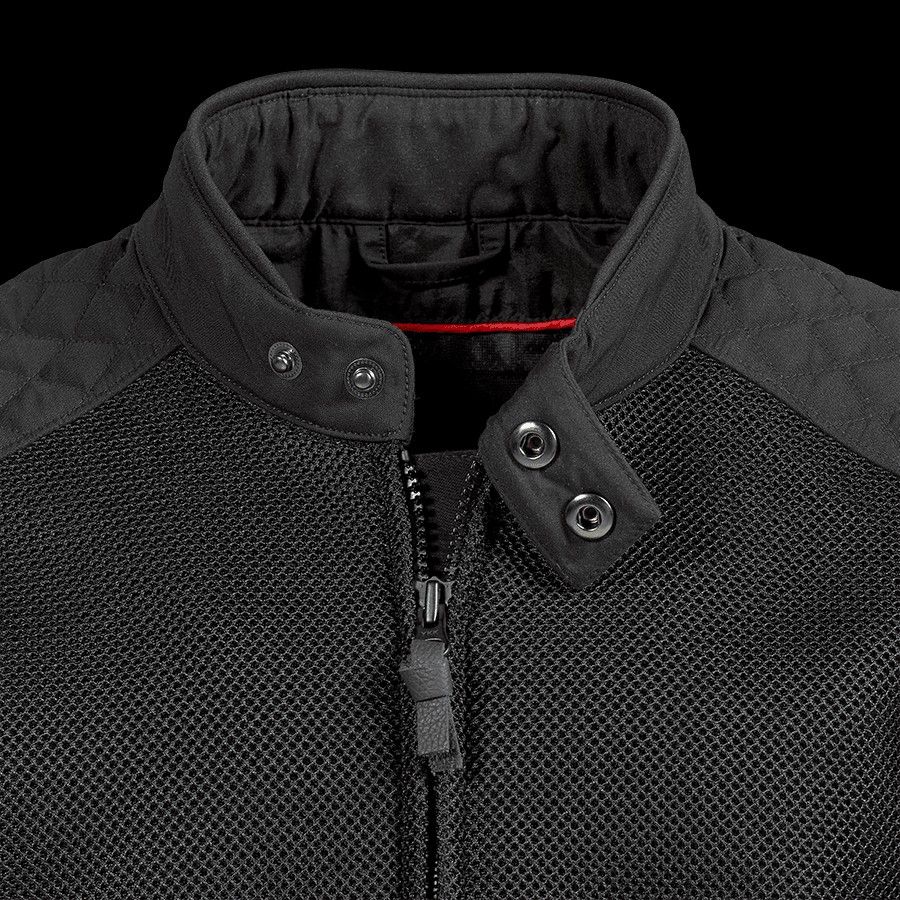 Triumph Motorcycle Mesh Riding Jacket (Category: Coats, Jackets and Outerwear) located in Mandaluyong City. Submitted by pj.pj2 (Listing ID 1447569097, Image 2). Description: - Triumph black mesh riding jacket - Quilted shoulder panels - Red and white stripe accents on sleeves - Full zip front with snap collar closure - Ideal for warm weather riding - Features Triumph logo on the back rfs too large for me. negotiable .