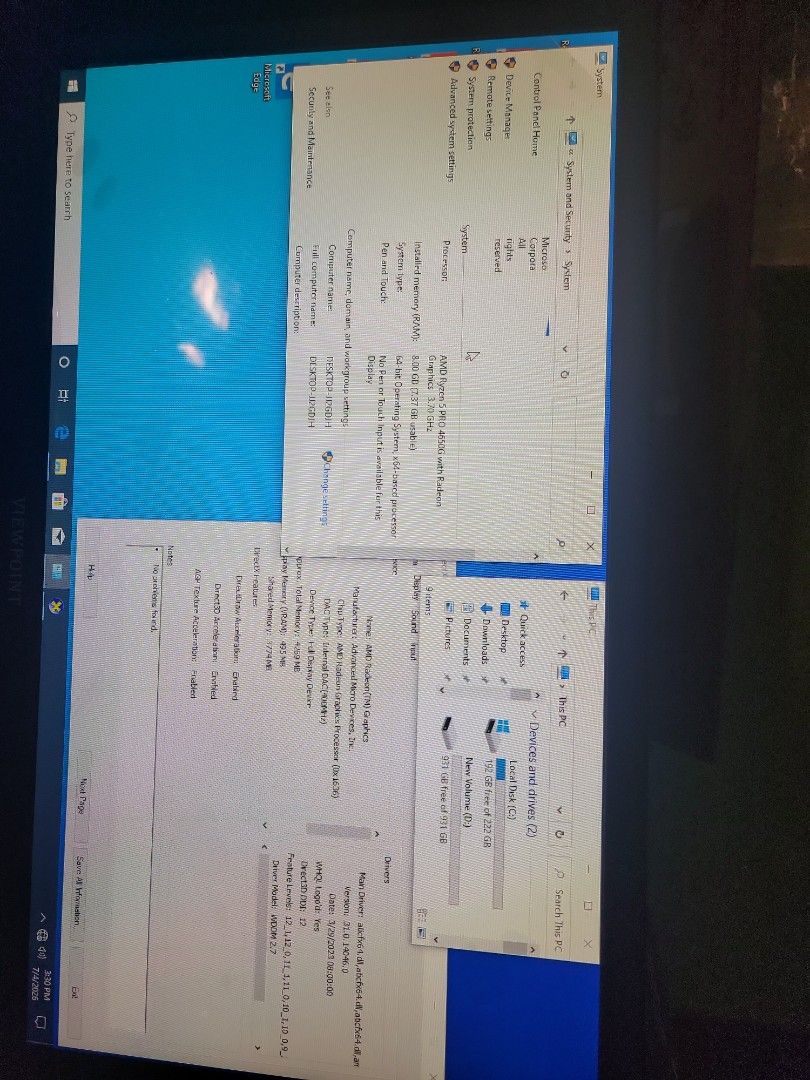 Desktop Computer Set with Keyboard and Mouse (Category: Desktops) located in Quezon City. Submitted by pageme.online (Listing ID 1447549073, Image 1). Description: - Complete Viewpoint desktop computer set - Includes monitor, keyboard, and mouse - Detailed specifications Windows 10 Original Licensed Ryzen 5 Pro 8GB Ram 256 SSD 1TB HDD 19" Monitor Keyboard and Mouse - Original Packaging - Ready for a new owner 3 sets available =============== 1 DE