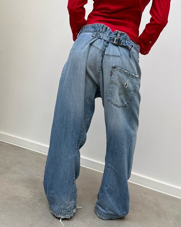 Vintage Levis Enginereed Cinch Back Twisted Leg Jeans (Category: Jeans) located in Baguio. Submitted by archival.store (Listing ID 1447564279, Image 2). Description: Size tagged:34 Issue:none Waist:34 Length:37.5 Thigh:14 Opening:10.5 Mine:4,500 .