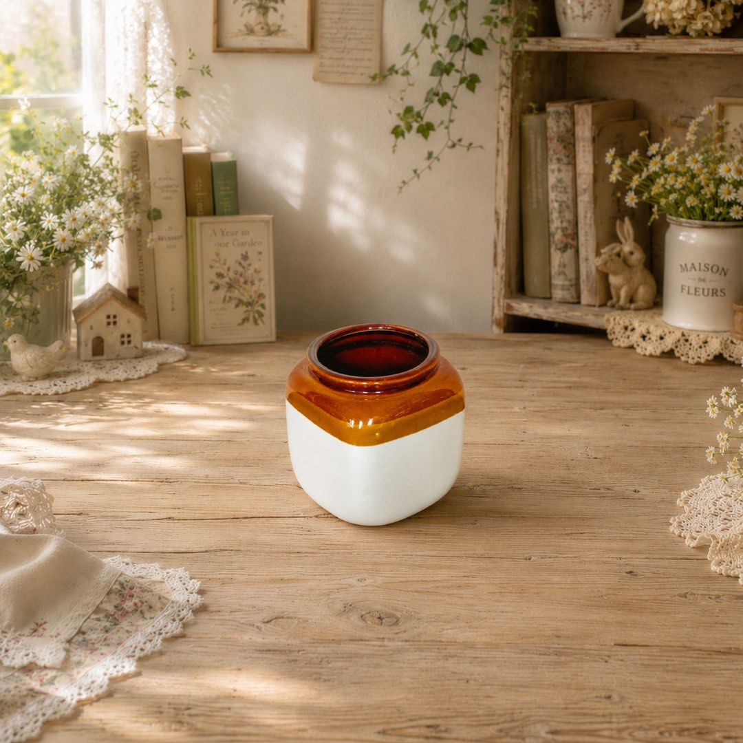 Vintage Stoneware Jar (Category: Other Kitchenware & Tableware) located in Quezon City. Submitted by handpickedecors (Listing ID 1447544600, Image 2). Description: Vintage Stoneware Jar Size: 4”H x 3.5”L x 3.5”W *visible glazed outside.