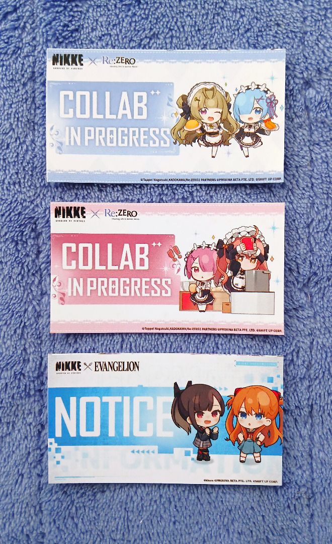 3 Nikke Character Stickers Set 3 (Category: Art & Prints) located in Iloilo. Submitted by jrmagallanes78 (Listing ID 1447690687, Image 1). Description: Freebies for Nikke card and postcard items. Notify seller first before adding to order. Dimensions: approx 36mm x 66mm Material: sticker media.