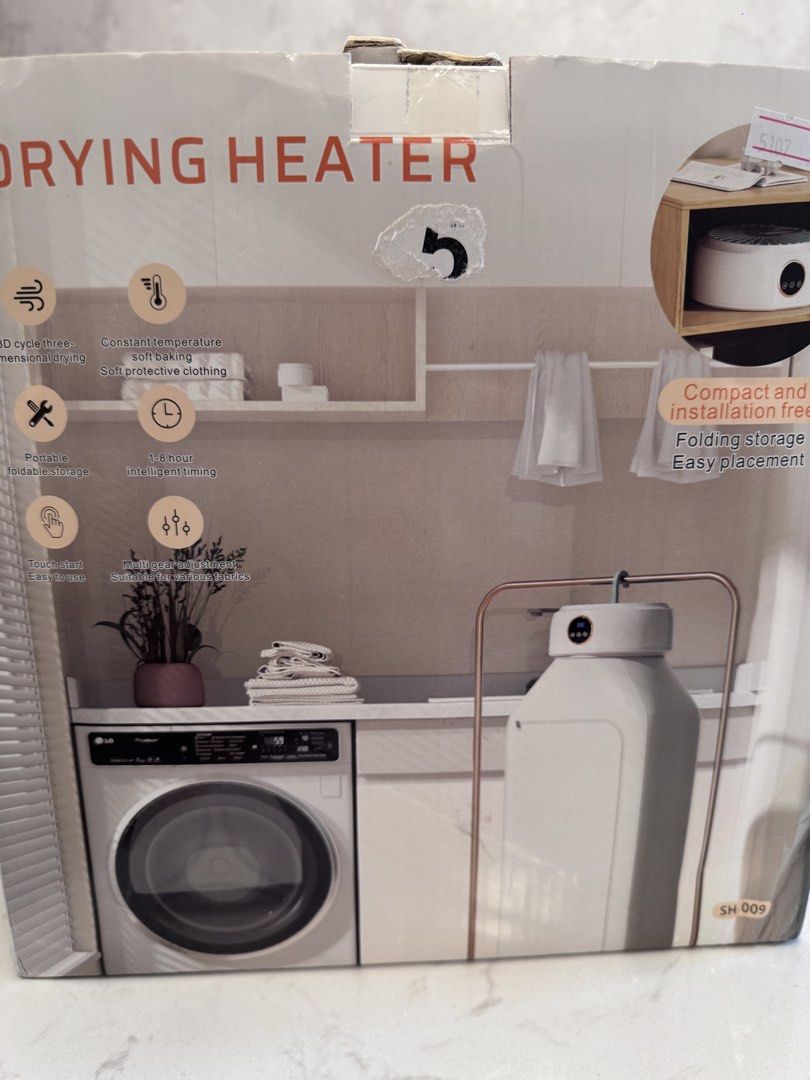 全新可摺疊 乾衣機 Convenient Folding Drying Machine （分類：洗衣機及乾衣機）位於 Hong Kong。 由 sunhung1990 提交（商品編號 1447686370，圖片 3）。簡介： Portable drying heater for clothes. 3D cycle three-dimensional drying with constant temperature. Soft protective clothing. 1-8 hour intelligent timing. Touch start, easy to use. Multi-gear adjustment for various fabrics. Compact and easy installation. Folding storage, easy placement. 360 cycle heating, wind curtain type air outlet dryi