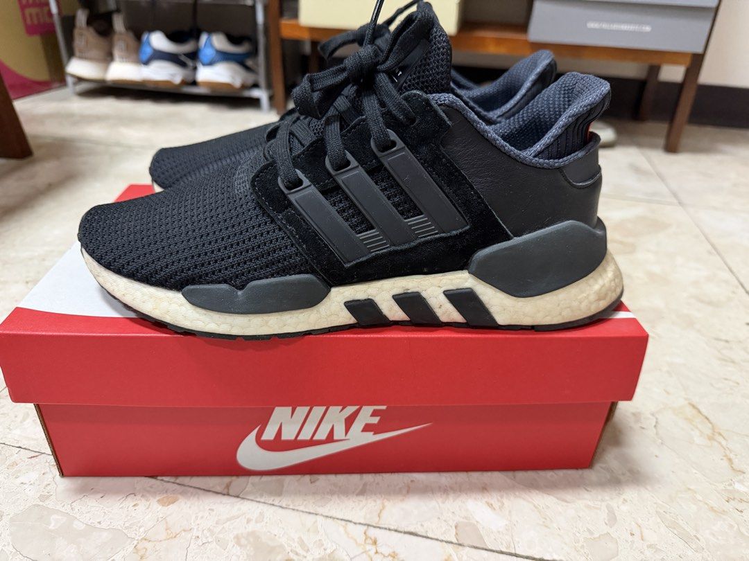 由 tonygame (刊登 ID 1447852388，圖片 2) 提交，位於 台北市 (Taipei) 的 ADIDAS EQT SUPPORT 黑白情侶鞋 (類別：運動鞋、球鞋)，說明：買來和女友少穿，女生尺寸US6，男生尺寸US9，鞋況大約8成，讓給有緣人^^。