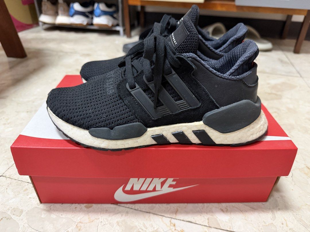 由 tonygame (刊登 ID 1447852388，圖片 1) 提交，位於 台北市 (Taipei) 的 ADIDAS EQT SUPPORT 黑白情侶鞋 (類別：運動鞋、球鞋)，說明：買來和女友少穿，女生尺寸US6，男生尺寸US9，鞋況大約8成，讓給有緣人^^。