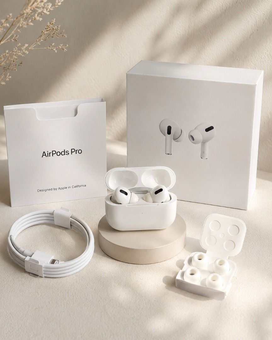 Apple AirPods Pro (1st Generation) (Category: Earphones) located in Makati City. Submitted by ivykloset (Listing ID 1447736115, Image 1). Description: - Authentic Apple AirPods Pro - Includes original charging case - Comes with charging cable - Extra ear tips included for a perfect fit - Original packaging intact - Excellent working condition - Ready for a new owner.