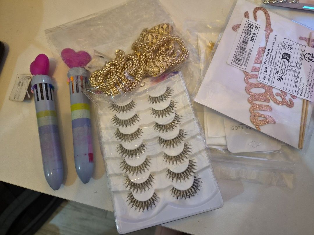 Assorted items, beauty, birthday, and face care (Category: Face Care) located in Muntinlupa City. Submitted by maimaistuff (Listing ID 1447859178, Image 3). Description: - Bundle of essential beauty tools - Includes LED face mask for glowing skin - White pore vacuum cleaner (USB rechargeable) - Set of false eyelashes for a dramatic look - Assorted lip glosses - Facial cleanser bottle - Other small beauty accessories - All items are in good, pre-l