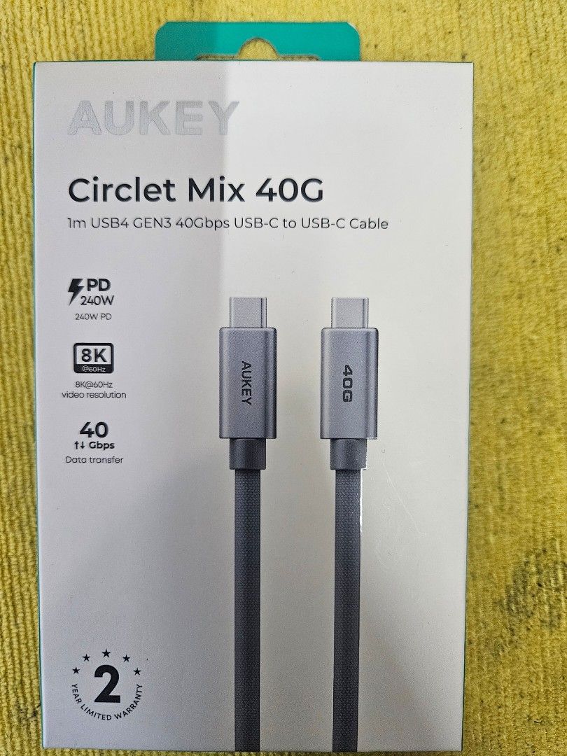Aukey 240w fast charging cable Original (Category: Chargers & Cables) located in Pasay City. Submitted by son_castor (Listing ID 1447701025, Image 1). Description: Original Aukey Cable fast charging Good for gaming also 1m available 2m also available Good for android and iphone.