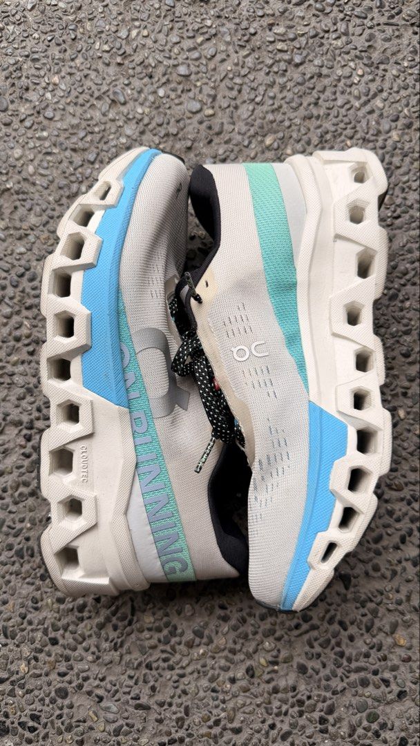 Authentic On Cloudmonster 2 (Category: Sneakers) located in Quezon City. Submitted by ccsonceloveditems (Listing ID 1447716625, Image 3). Description: Authentic On Cloudmonster 2 Cream Horizon 23.5cm / 6.5 US W No box In good Used condition, just needs cleaning RFS: Decluttering MOP: BPI, Gcash SF c/o Buyer.