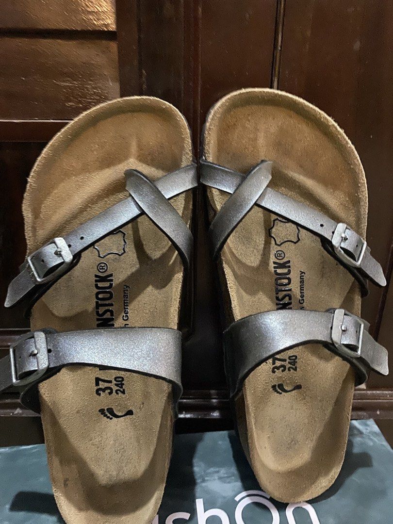 Birkenstock Metallic Grey Strap Sandals Size 37 (Category: Flats & Sandals) located in Iloilo. Submitted by togoapparels (Listing ID 1447820665, Image 2). Description: - Restored Birkenstock -Birkenstock Sandals - Metallic Grey Finish - Adjustable Straps for a Secure Fit - Comfortable Cork Footbed - Size 37 (fits 240mm) - Made in Germany - Ideal for Everyday Wear.