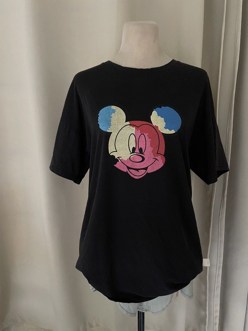 Black Mickey basic (Category: Shirts) located in Cainta. Submitted by zlove111 (Listing ID 1447734779, Image 3). Description: - Classic black t-shirt - Features a colorful Mickey Mouse graphic with tie-dye effect (pink, yellow, blue) - Short sleeves - Crew neck - Comfortable for everyday casual wear small-semilarge cotton .