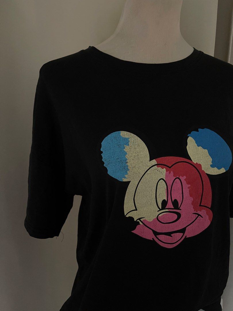 Black Mickey basic (Category: Shirts) located in Cainta. Submitted by zlove111 (Listing ID 1447734779, Image 2). Description: - Classic black t-shirt - Features a colorful Mickey Mouse graphic with tie-dye effect (pink, yellow, blue) - Short sleeves - Crew neck - Comfortable for everyday casual wear small-semilarge cotton .