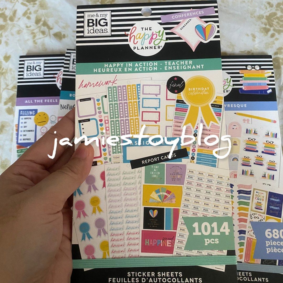 Bundle 10: The Happy Planner Sticker Sheets - Me & My Big Ideas (Category: Craft Supplies & Tools) located in Quezon City. Submitted by ohitsninja (Listing ID 1447729533, Image 3). Description: - Bundle of 4 Happy Planner sticker sheets from Me & My Big Ideas. - Includes themes: 'All The Feels', 'Boss Babe', 'Happy In Action - Teacher', and 'Bookish'. - Ideal for planning, journaling, and decorating. - Great for organizing your life and creative 