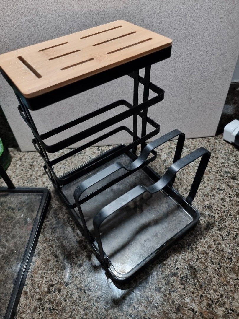 Bundle 3 kitchen organizers/rack (Category: Other Kitchenware & Tableware) located in Quezon City. Submitted by kishey (Listing ID 1447802664, Image 1). Description: knives and chopping board rack mugs or glass rack utensils rack 1000 for the 3 items.
