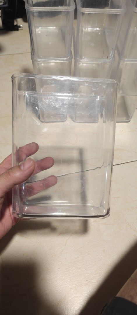 Clear Stackable Betta Containers (Category: Homes & Other Pet Accessories) located in Singapore. Submitted by hardrubberok (Listing ID 1447814158, Image 1). Description: - Clear plastic containers - Stackable design for efficient storage - Perfect for Betta Keeping - Each 14cm(L) X 8.5cm(B) X 18cm(H) - Have 14 pieces. $1 each or all for $10 - take all will be given accessories such as flaring sticks and other Betta stuffs in last pic.