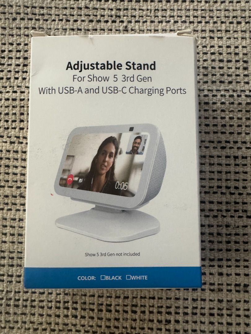 Echo show 5 3rd generation stand (Category: Other Gadgets) located in Muntinlupa City. Submitted by jay826 (Listing ID 1447863045, Image 1). Description: - For echo show 5 3rd generation only - brand new color white.
