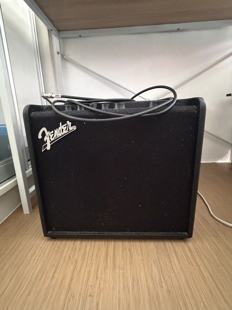 Electric guitar set everything included (Category: Musical Instruments) located in Caloocan City. Submitted by megans81522 (Listing ID 1447745440, Image 1). Description: Fender mustang lt25 Ibanez gio electric guitar -guitar cable included -leather carrying bag included -no issues at all Rfs: Dont have time to play.