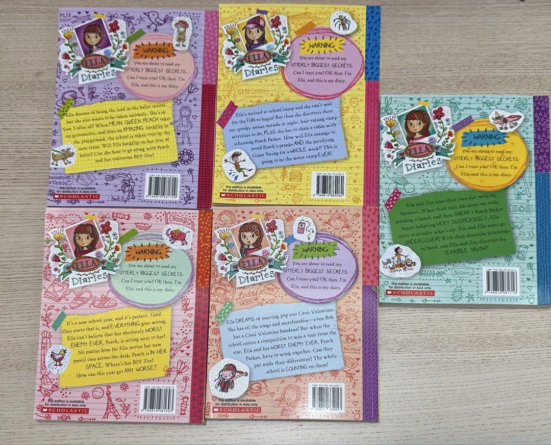 Ella Diaries 系列英文兒童小說 （分類：小說及非小說）位於 Hong Kong。 由 tlsnice 提交（商品編號 1447795191，圖片 2）。簡介： Ella Diaries 英文兒童小說，總共有 6 本。 全新。