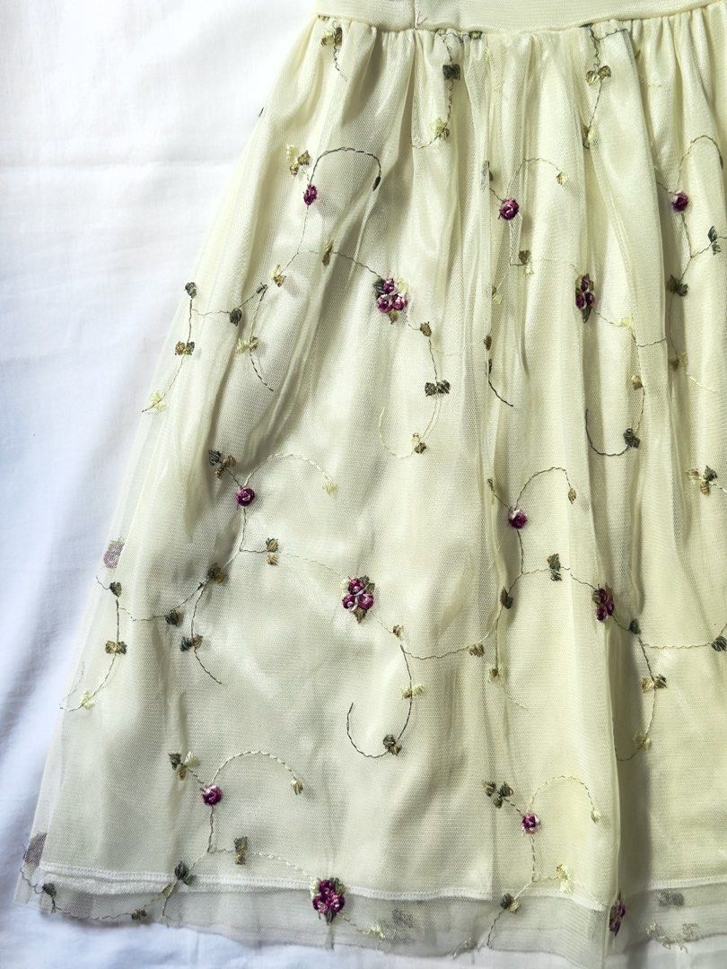 Floral Embroided Mesh Dress (Category: Dresses) located in Quezon City. Submitted by ajufitz_ig (Listing ID 1447738269, Image 3). Description: size: free size color: white mop: gcash mod: lalamove or j&t loc: sampaloc, manila - payment first policy and shipping fee must be shouldered by buyer 💌.