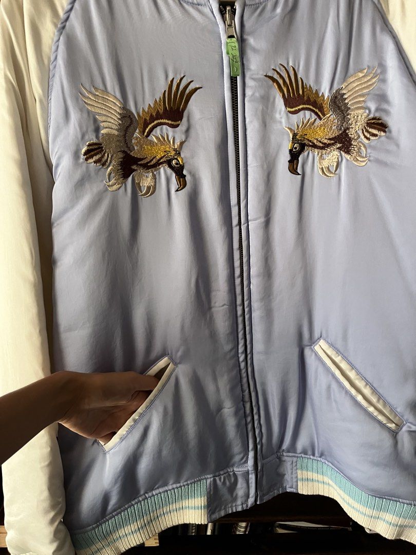 FUCT SSDD reversible satin souvenir jacket (Category: Coats, Jackets and Outerwear) located in San Juan, La Union. Submitted by summer_declutter (Listing ID 1447835134, Image 2). Description: FUCT SSDD (Same Shit Different Day) reversible satin souvenir jacket (Sukajan) from the “Made in Japan” Fall/Winter 2016 collection. Worn twice in Japan. Professionally cleaned. RFS: Decluttering.