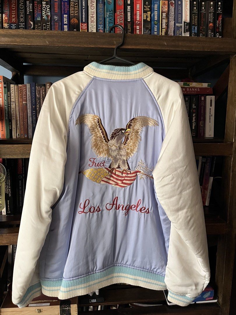 FUCT SSDD reversible satin souvenir jacket (Category: Coats, Jackets and Outerwear) located in San Juan, La Union. Submitted by summer_declutter (Listing ID 1447835134, Image 1). Description: FUCT SSDD (Same Shit Different Day) reversible satin souvenir jacket (Sukajan) from the “Made in Japan” Fall/Winter 2016 collection. Worn twice in Japan. Professionally cleaned. RFS: Decluttering.