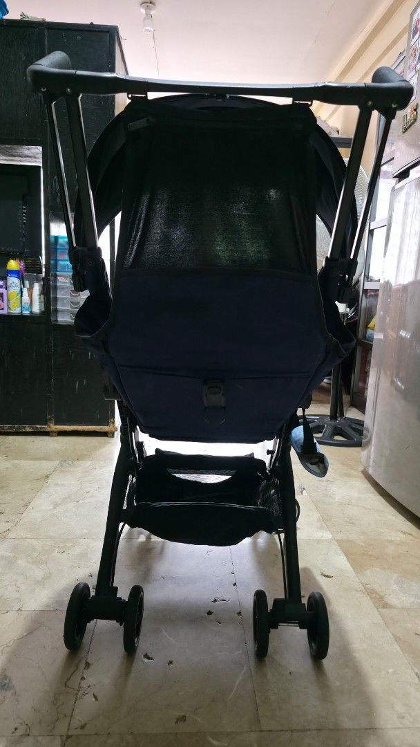 GB Pockit Stroller (Category: Strollers) located in Quezon City. Submitted by fabfindsph (Listing ID 1447796427, Image 3). Description: - Blue GB Pockit Stroller - Lightweight and easy to fold and carry, ideal for travel - Secure 5-point harness for safety - Minor wear and tear on fabric (visible in last two photos) - Fully functional and ready for its next adventure - Great for parents on the go.