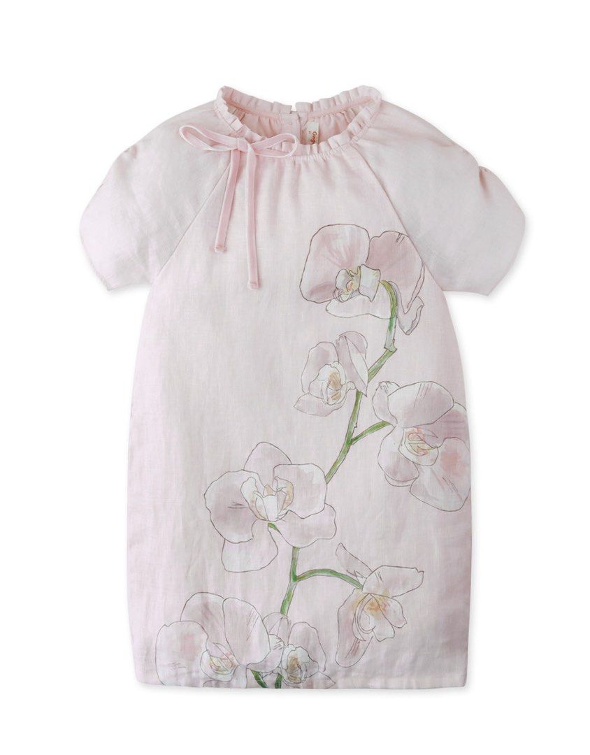 Gingersnaps Baby Dress (Category: Babies & Kids Fashion) located in Manila. Submitted by ctluxefinds (Listing ID 1447711435, Image 3). Description: - 600 each - Good as new! Needs to be ironed. - Cute pink dress for baby - Features a charming orchid print all over - Ruffled neckline with a tie detail - Short sleeves for comfort - Made from lightweight, breathable fabric - Versatile for casual outings or special events.