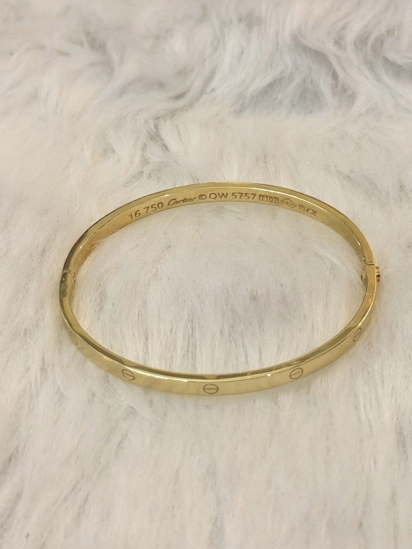 Gold Cartier Bangle Bracelet XS 16cm (Category: Bracelets) located in Quezon City. Submitted by thetabilins (Listing ID 1447219009, Image 2). Description: 7950/g 5.94g.