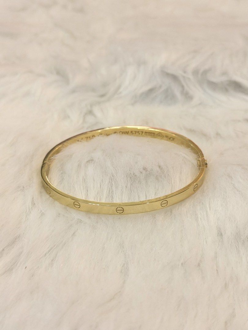 Gold Cartier Bangle Bracelet XS 16cm (Category: Bracelets) located in Quezon City. Submitted by thetabilins (Listing ID 1447219009, Image 1). Description: 7950/g 5.94g.