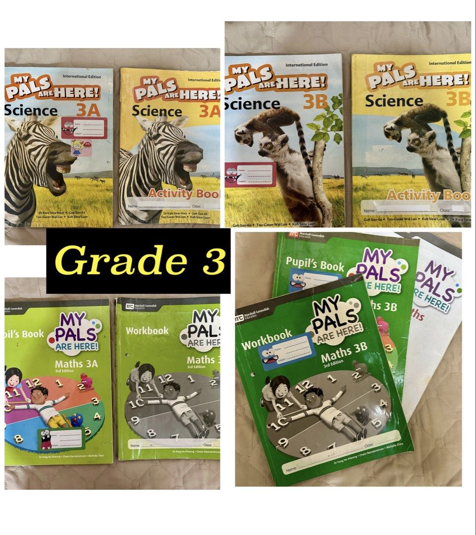 Grade3 books SETs My Pals are Here 3A 3B Science Math (Category: Textbooks) located in Santa Rosa. Submitted by wisekikaymoma (Listing ID 1447839909, Image 1). Description: Grade3 books (erased pencils) My Pals are Here 3A 3B Science Math Preloved, but in good condition; Science 3A Textbook + Workbook p460 pencil writings already erased on Textbook & Workbook Science 3B Textbook + Workbook p460 pencil writings already erased on Textbook & Workboo