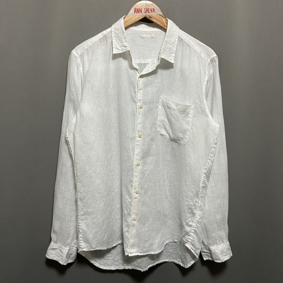 GU Linen Long Sleeve Shirt (Category: Coats, Jackets and Outerwear) located in Imus. Submitted by aveiee (Listing ID 1447736477, Image 1). Description: GU Linen Long Sleeve Shirt Size: Large W: 22” L:28” Sleeve 25 inches Good condition/No issues.