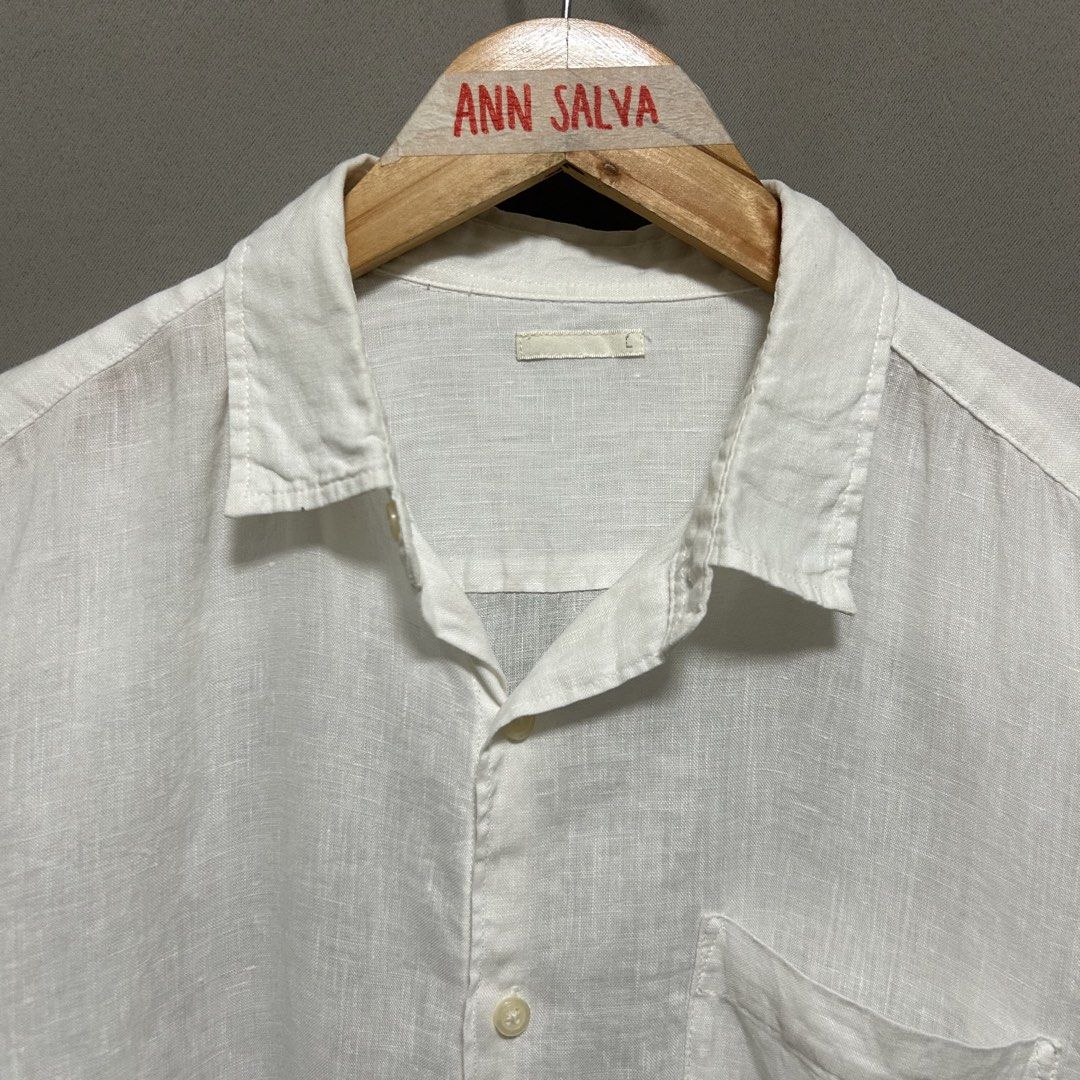 GU Linen Long Sleeve Shirt (Category: Coats, Jackets and Outerwear) located in Imus. Submitted by aveiee (Listing ID 1447736477, Image 2). Description: GU Linen Long Sleeve Shirt Size: Large W: 22” L:28” Sleeve 25 inches Good condition/No issues.