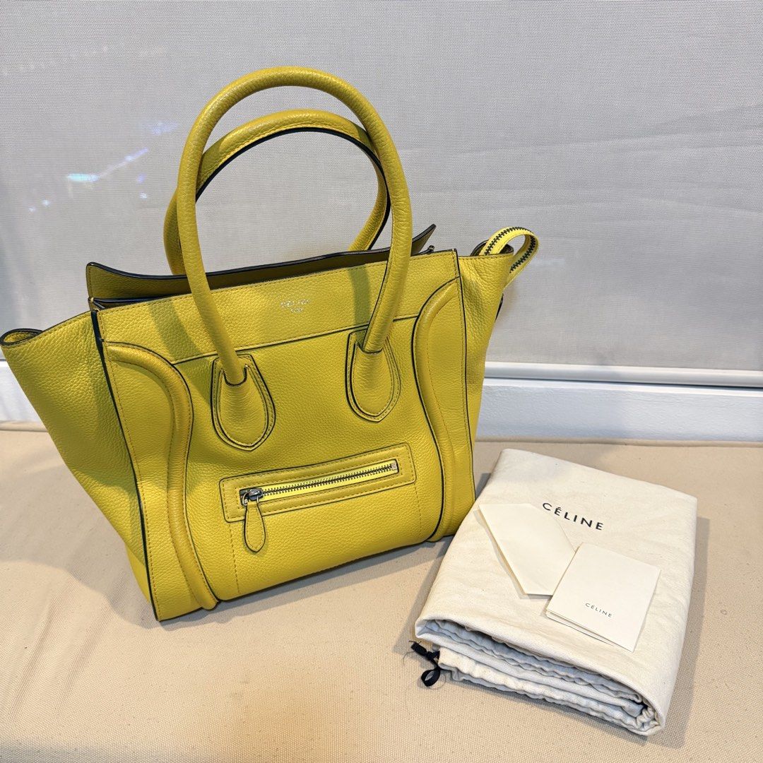 [GUARANTEED AUTHENTIC] CELINE SMALL LUGGAGE (Category: Luxury Bags & Wallets) located in Quezon City. Submitted by shop.arrival (Listing ID 1447725016, Image 1). Description: Good condition with dust bag and care cards Exterior clean, minor signs of use on handle Interior needs cleaning No rips, tears, cracks Perfect work bag/mommy bag Exact same bag seen on Miley Cyrus! .