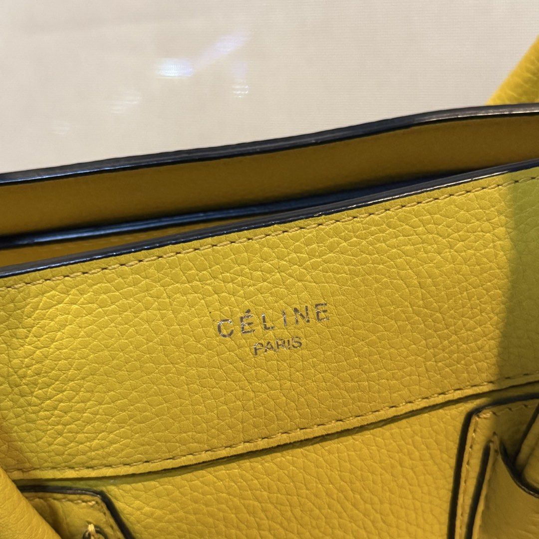[GUARANTEED AUTHENTIC] CELINE SMALL LUGGAGE (Category: Luxury Bags & Wallets) located in Quezon City. Submitted by shop.arrival (Listing ID 1447725016, Image 2). Description: Good condition with dust bag and care cards Exterior clean, minor signs of use on handle Interior needs cleaning No rips, tears, cracks Perfect work bag/mommy bag Exact same bag seen on Miley Cyrus! .